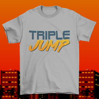 Grey TripleJump retro logo t-shirt